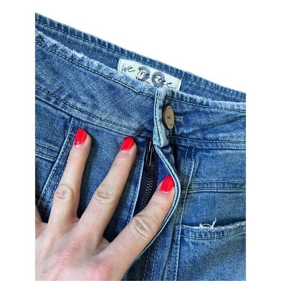 Free People Front Seam Flare Jeans size 29 Raw Hem Blue - Picture 10 of 10